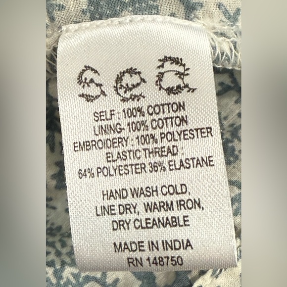 SEA by New‎ York Smocked Ida Puff Sleeve Sage Green Floral Mini Dress Size Small - Picture 7 of 7